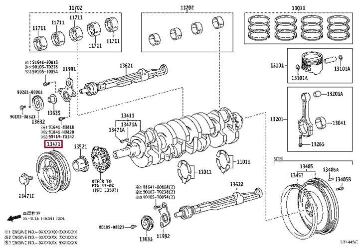 1340875050 Toyota Pulley crankshaft