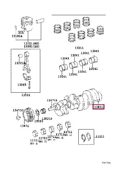1341150070 Toyota Crankshaft