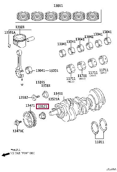 1352131060 Toyota Pulley crankshaft