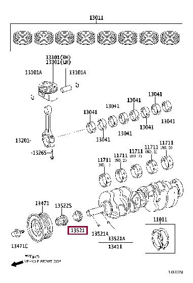 1352138020 Toyota Pulley crankshaft