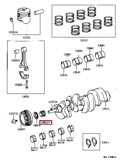 1352150022 Toyota Pulley crankshaft