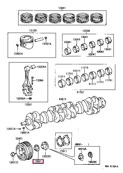 1352166020 Toyota Pulley crankshaft