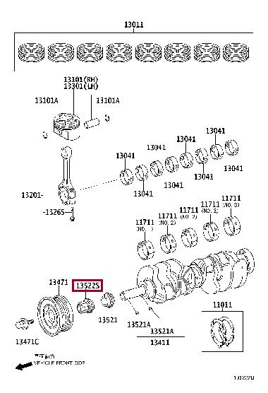 1352238020 Toyota Pulley crankshaft