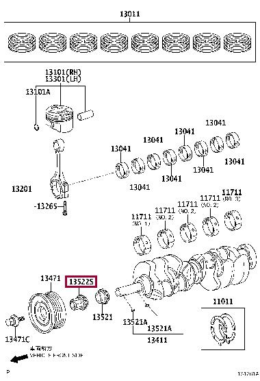 1352238030 Toyota Pulley crankshaft