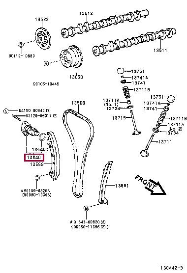 135400D010 Toyota Timing belt tensioner pulley