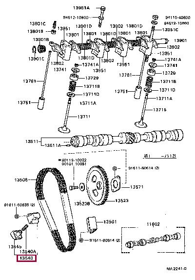 1354013011 Toyota Timing belt tensioner pulley