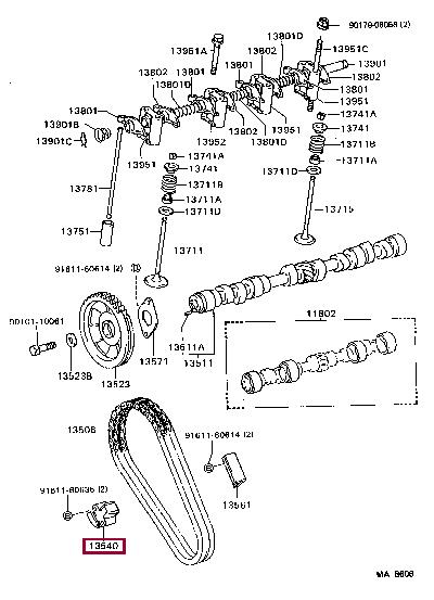 1354013023 Toyota Timing belt tensioner pulley