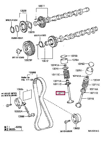 Toyota 13711-11010 Intake valve 1371111010