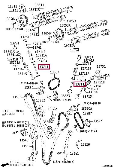 1371131071 Toyota Intake valve