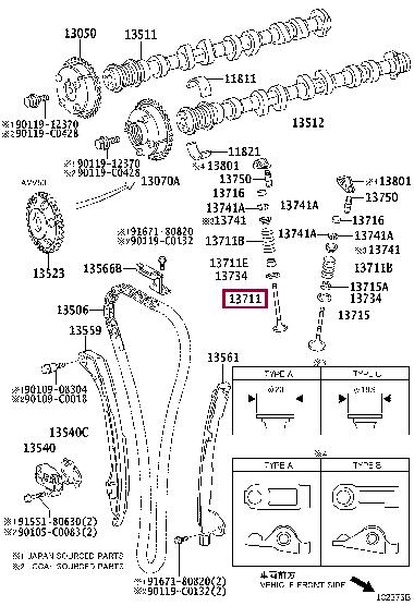 1371136060 Toyota Intake valve