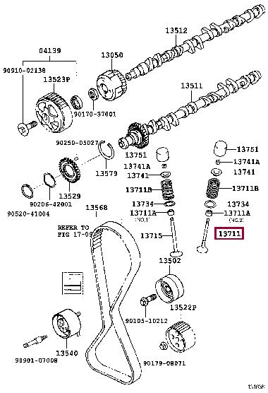 Toyota 13711-70060 Intake valve 1371170060