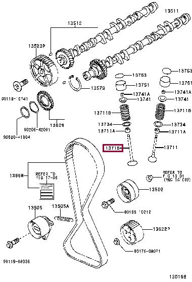Toyota 13715-70040 Exhaust valve 1371570040
