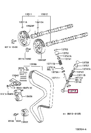 Toyota 13715-88460 Exhaust valve 1371588460
