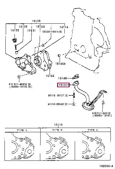 Toyota 15104-22022 Oil receiver 1510422022