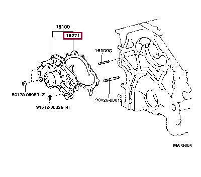 1627120020 Toyota Gasket, water pump