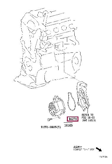 1627137020 Toyota Gasket, water pump