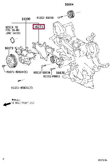 1627138010 Toyota Gasket, water pump