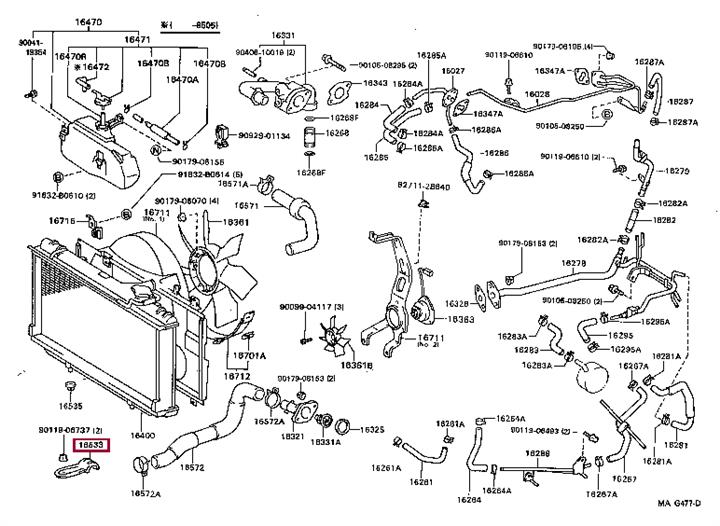 1650546040 Toyota Radiator bracket