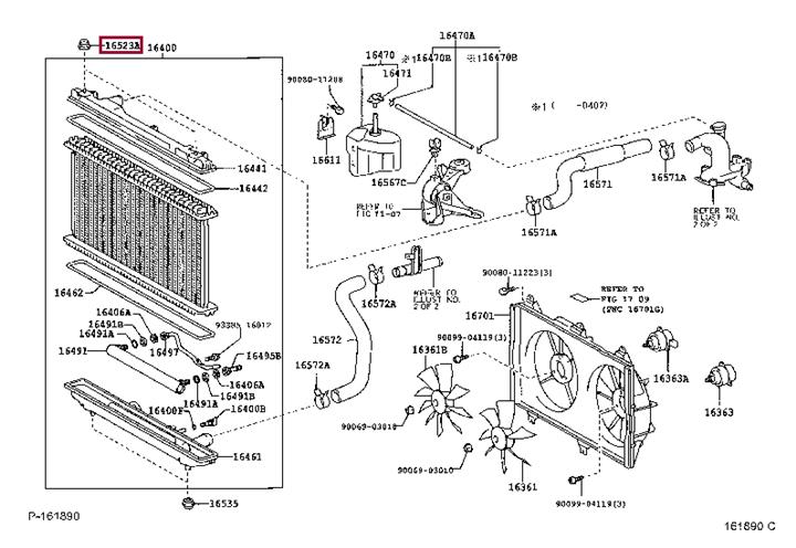 Toyota 16523-0H010 CUSHION, RADIATOR SU 165230H010