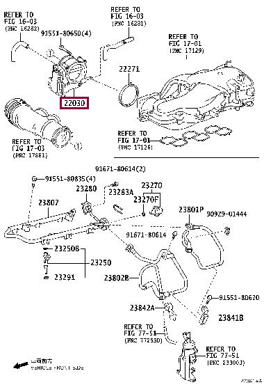 2203031060 Toyota Throttle valve carburetor