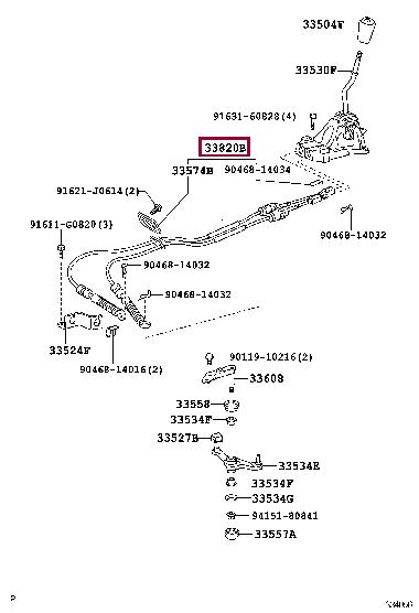 3382033280 Toyota Gearshift cable