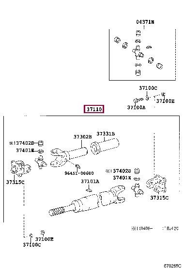 3711060B90 Toyota Propeller shaft