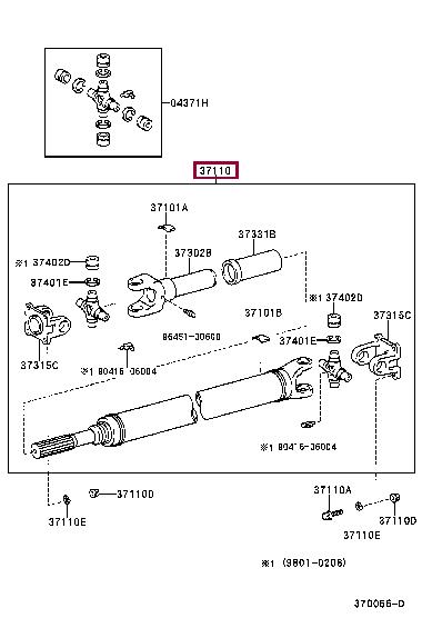 371106A610 Toyota Propeller shaft