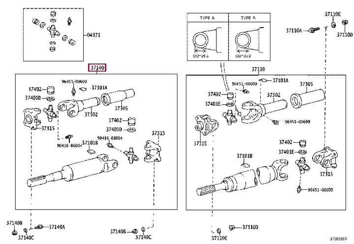 3714060350 Toyota Propeller shaft