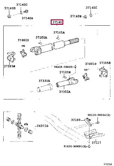 3714060380 Toyota Propeller shaft
