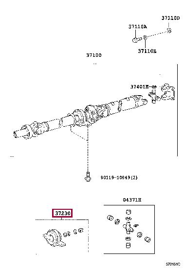 Toyota 37230-29055 Driveshaft outboard bearing 3723029055 3723029055 Toyota Driveshaft outboard bearing