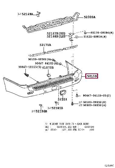521596A920 Toyota Bumper rear