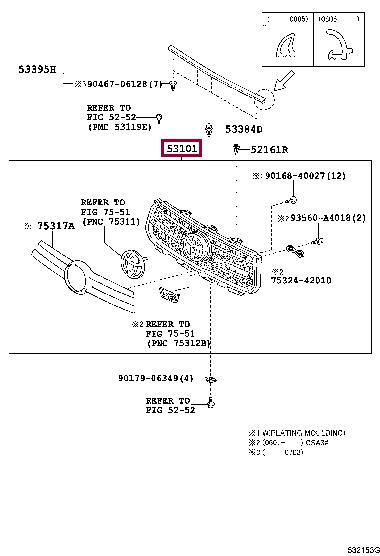 5311142100 Toyota Grille radiator