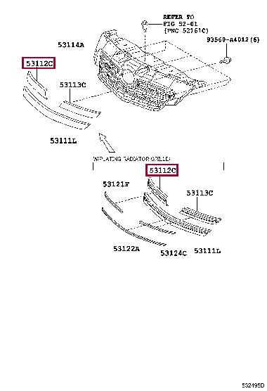 5311212150 Toyota Grille radiator