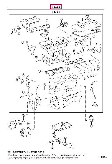 Toyota 04111-0T061 Full Gasket Set, engine 041110T061