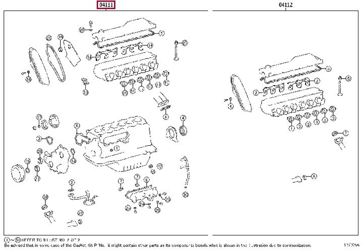 0411117011 Toyota Full Gasket Set, engine