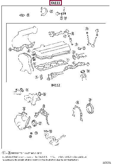Full Gasket Set, engine Toyota 04111-74641