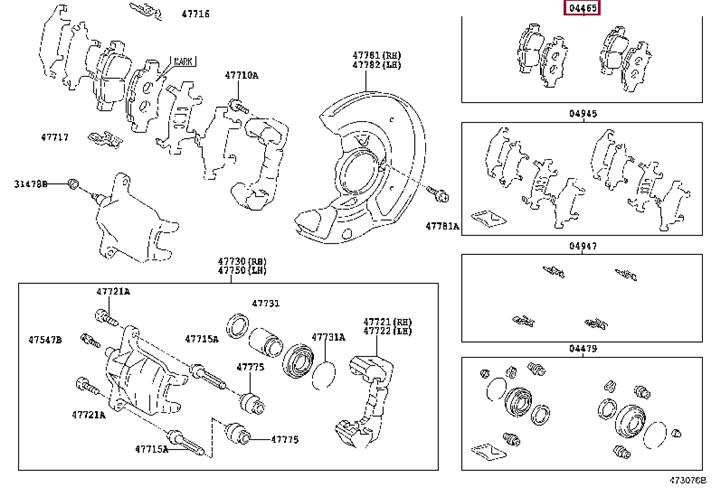 Toyota 04465-52090 Brake Pad Set, disc brake 0446552090