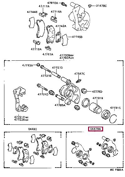 Toyota 04479-20120 Repair Kit, brake caliper 0447920120
