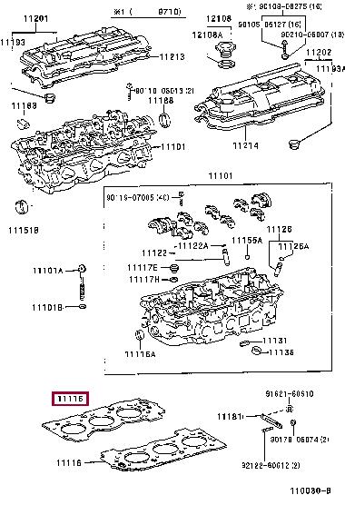 Top gasket Toyota 4 Runner: 1111562071 Toyota Cylinder head gasket
