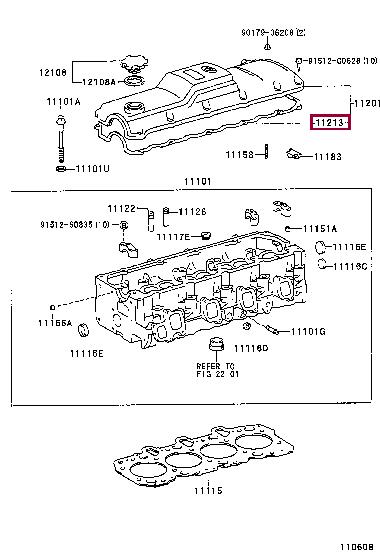 Toyota 11213-67010 Gasket, cylinder head cover 1121367010