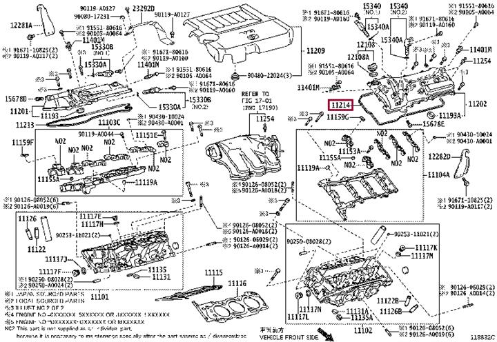 Rocker cover gasket Toyota 11214-31020