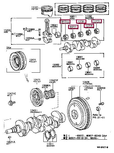 Toyota 11701-16010-01 Bearing 117011601001 117011601001 Toyota Bearing