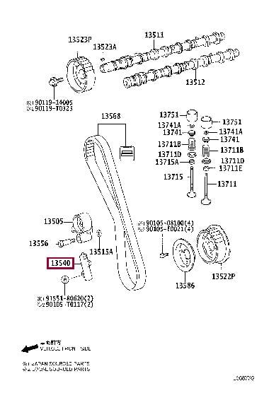 Toyota 13540-0L010 Tensioner pulley, timing belt 135400L010