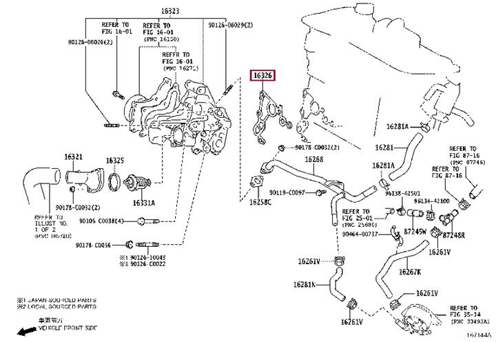 1632636010 Toyota Gasket, water pump
