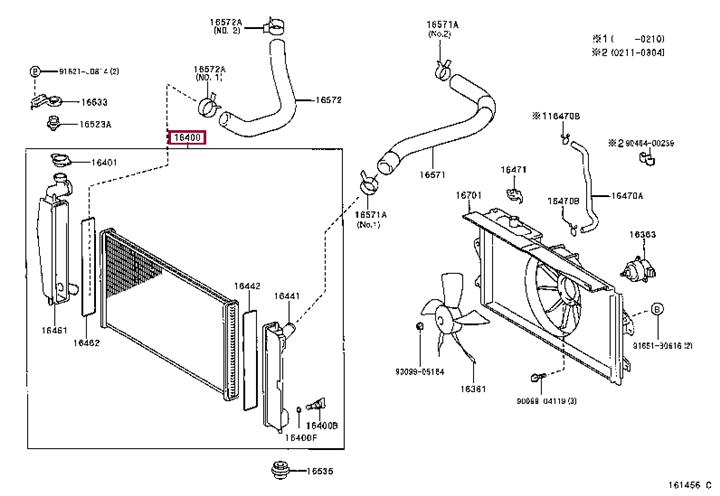 164000D200 Toyota Engine cooling radiator
