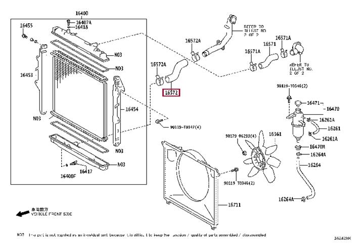 Toyota 16572-0L030 Radiator hose 165720L030 165720L030 Toyota Radiator hose