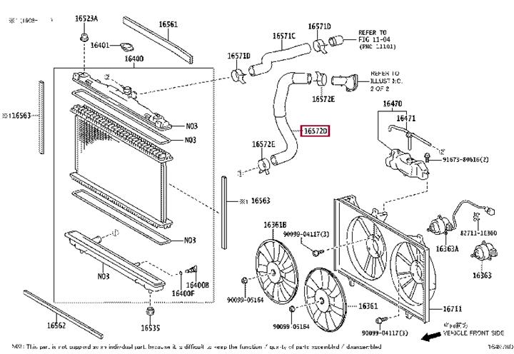 Toyota 16572-36110 Refrigerant pipe 1657236110