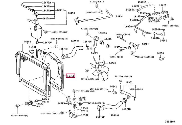 1671117100 Toyota Radiator diffuser