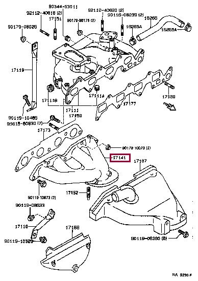Toyota 17141-16220 Exhaust manifold 1714116220