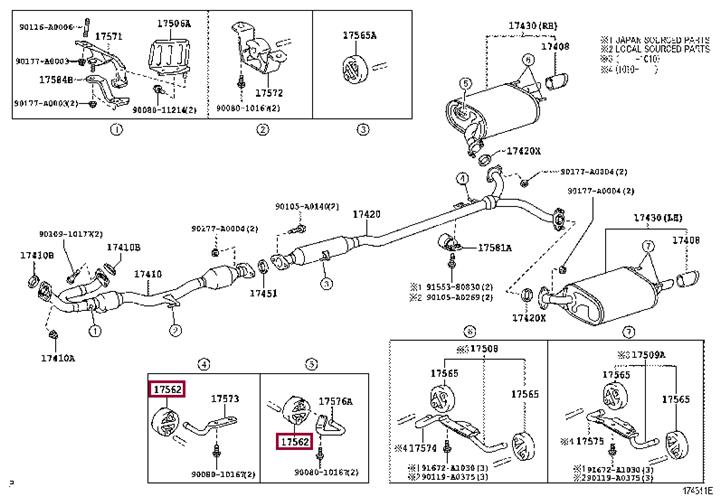 Toyota 17565-0P041 Exhaust mounting pad 175650P041 175650P041 Toyota Exhaust mounting pad